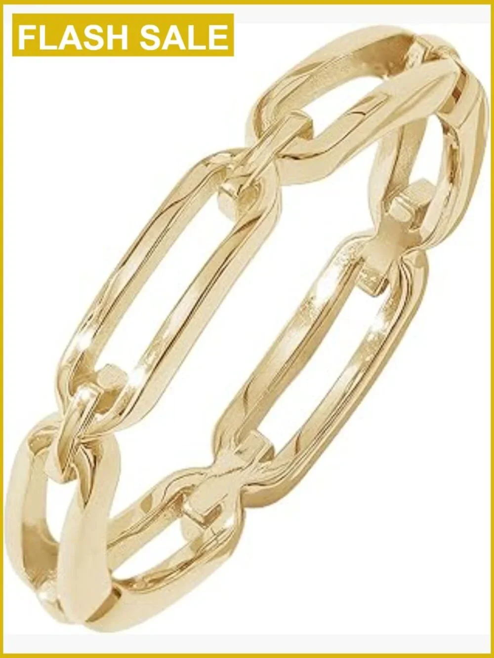 14K Gold Plated Sterling Silver Chain Link Band Ring Size 6